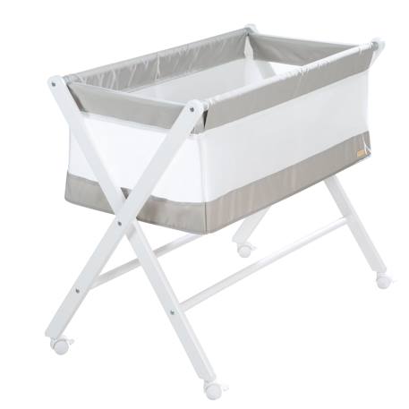 Berceau pliable avec matelas Blanc et gris 1 - vertbaudet enfant 