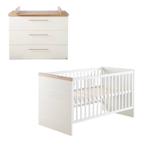 Chambre bébé évolutive 2 pièces avec soft-close nele Blanc / chêne artisan 1 - vertbaudet enfant 