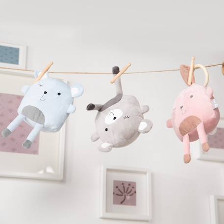 Peluche à suspendre pour arche d'éveil ou poussette Rose pastel / lapin 3 - vertbaudet enfant 
