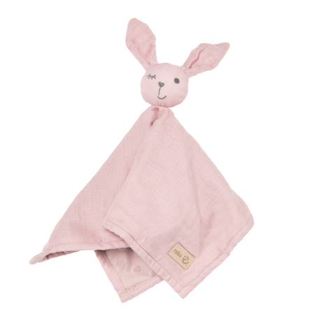 Doudou lapin en coton bio lil planet Rose pastel+Vert givré 3 - vertbaudet enfant 