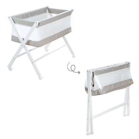 Berceau pliable avec matelas Blanc et gris 6 - vertbaudet enfant 
