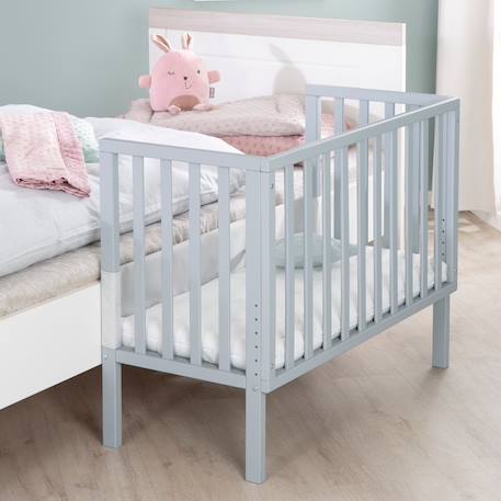 Berceau cododo 2en1 avec matelas et accessoires safe asleep Blanc+Gris taupe 11 - vertbaudet enfant 
