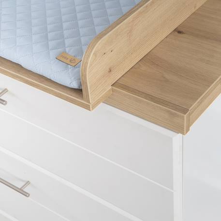 Commode à langer évolutive 3 tiroirs  nele Blanc / chêne artisan 4 - vertbaudet enfant 