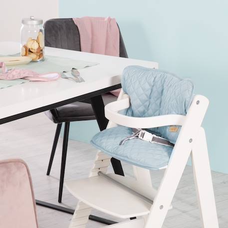 Coussins matelassés et déperlants pour chaises hautes sit up Bleu clair / bleu ciel+Gris argenté+Rose pastel+Vert givré 2 - vertbaudet enfant 