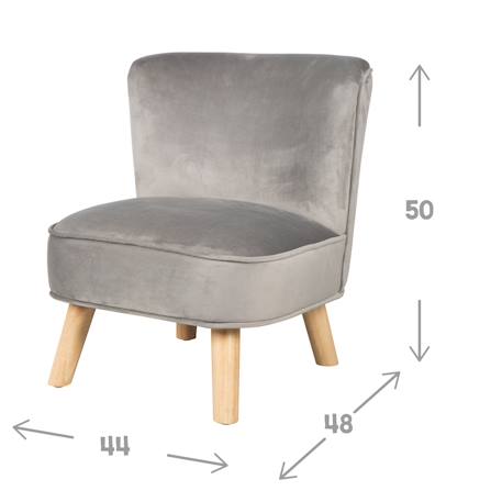 Mini fauteuil en velours et pieds en bois massif lil sofa Bleu clair+Gris argenté+Rose pastel 10 - vertbaudet enfant 