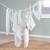 Set de 3 bavoirs en coton bio + 3 langes + 1 serviette doudou lil planet Bleu clair - gris / ourson+Gris argenté - bleu / ourson+Rose pastel - gris / lapin+Vert givré - gris / lapin 17 - vertbaudet enfant 