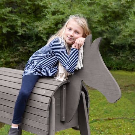 Cheval de jardin pour enfant en bois massif Gris+Teck 2 - vertbaudet enfant 