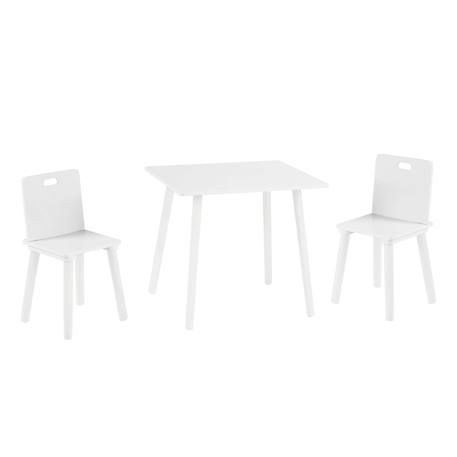Set table et 2 chaises enfant avec pieds en bois massif Blanc+Blanc et naturel+Gris et naturel 1 - vertbaudet enfant 