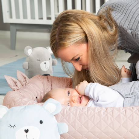Réducteur de lit 3 en 1 tissu déperlant roba style Bleu clair / ourson+Gris argenté / ourson+Rose pastel / lapin 13 - vertbaudet enfant 