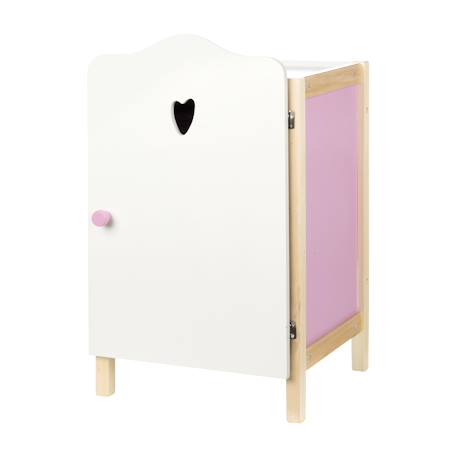 Armoire de poupée avec penderie et étagère scarlett Lilas, blanc et naturel 1 - vertbaudet enfant 
