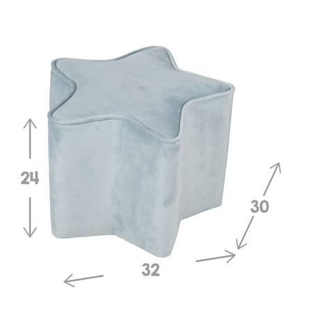 Ensemble fauteuil + pouf + coussin décoratif étoile lil sofa Bleu clair+Gris argenté+Rose pastel 5 - vertbaudet enfant 