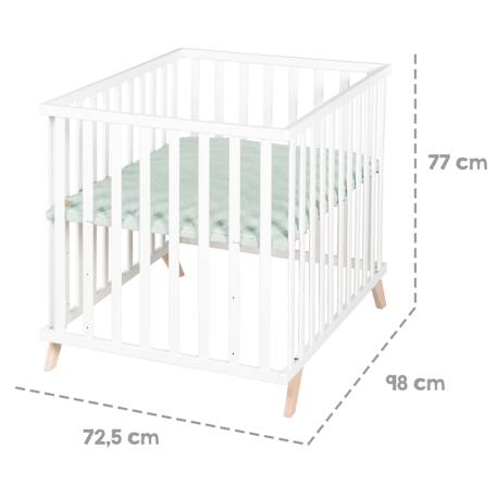 Parc bébé scandinave en bois massif + tapis en coton bio lil planet Anthracite - gris argenté+Blanc - gris argenté+Blanc - vert givré+Naturel - gris argenté 17 - vertbaudet enfant 