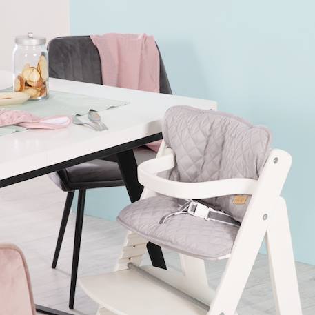 Coussins matelassés et déperlants pour chaises hautes sit up Bleu clair / bleu ciel+Gris argenté+Rose pastel+Vert givré 8 - vertbaudet enfant 