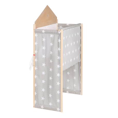 Théâtre de marionnettes avec cadre en bois massif Gris, blanc et rouge 5 - vertbaudet enfant 
