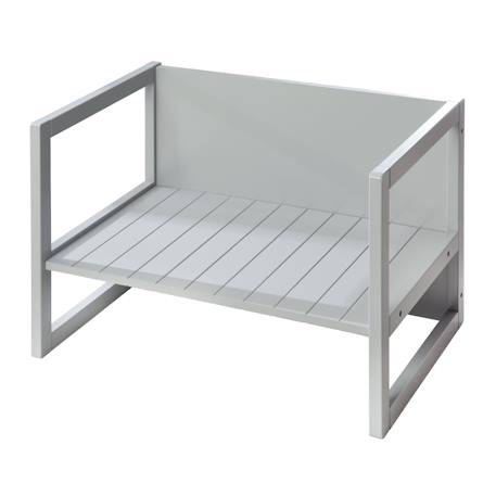 Table convertible en banc évolutif à 2 hauteurs d'assise Blanc+Gris 7 - vertbaudet enfant 