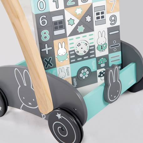Chariot de marche + blocs de construction miffy® Gris - vert menthe / miffy 2 - vertbaudet enfant 