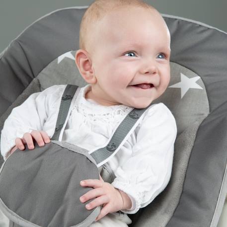 Chaise haute évolutive born up avec transat inclinable sternenzauber Blanc - grandes étoiles+Gris taupe - lapin miffy+Naturel - petites étoiles 5 - vertbaudet enfant 