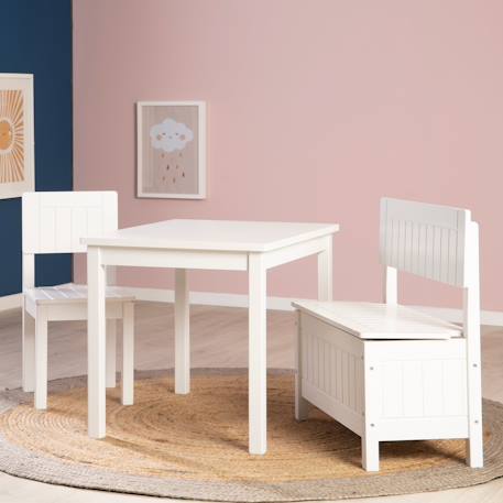 Table rectangulaire à pieds en bois massif laqué Blanc 4 - vertbaudet enfant 