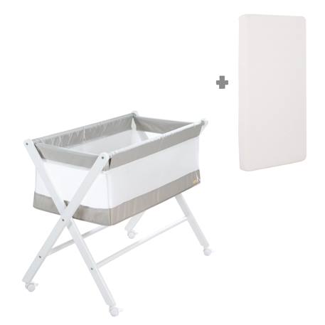 Berceau pliable avec matelas Blanc et gris 5 - vertbaudet enfant 