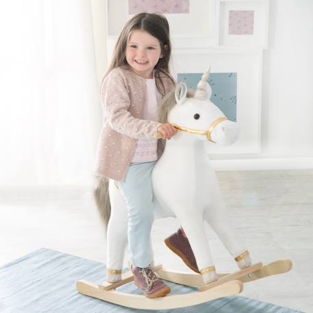 Licorne à bascule avec selle et bride Blanc / argenté 2 - vertbaudet enfant 