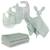 Set de 3 bavoirs en coton bio + 3 langes + 1 serviette doudou lil planet Bleu clair - gris / ourson+Gris argenté - bleu / ourson+Rose pastel - gris / lapin+Vert givré - gris / lapin 16 - vertbaudet enfant 
