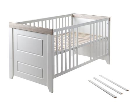 Lit bébé évolutif convertible en lit junior felicia Blanc cassé / luna elm 5 - vertbaudet enfant 