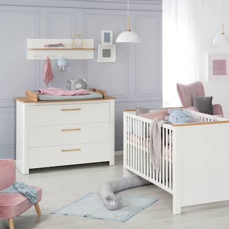 Chambre bébé évolutive 2 pièces avec soft-close ava Blanc / chêne artisan 2 - vertbaudet enfant 