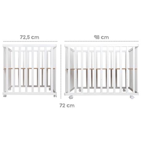 Parc bébé rectangulaire réglable + tapis imprimé sternenzauber Blanc - etoiles grises 3 - vertbaudet enfant 