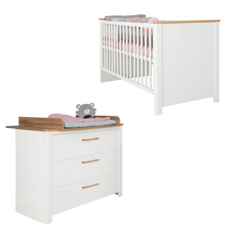 Chambre bébé évolutive 2 pièces avec soft-close ava Blanc / chêne artisan 1 - vertbaudet enfant 