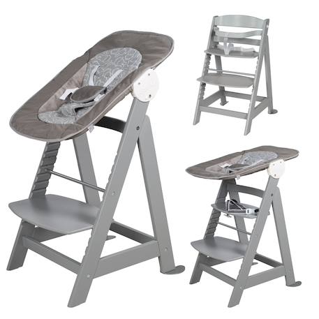 Chaise haute évolutive born up avec transat inclinable sternenzauber Blanc - grandes étoiles+Gris taupe - lapin miffy+Naturel - petites étoiles 6 - vertbaudet enfant 