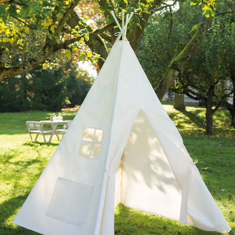 Tente de jeu indienne tipi + sac de transport Blanc cassé / beige 6 - vertbaudet enfant 
