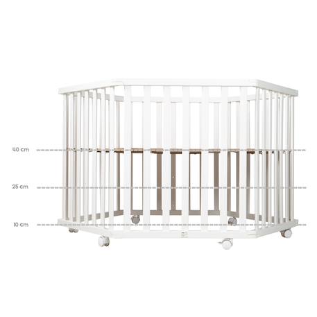 Parc bébé hexagonal sur roulettes + tapis déperlant roba style Blanc - gris argenté+Blanc - vert givré 5 - vertbaudet enfant 