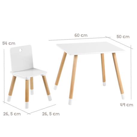 Set table et 2 chaises enfant avec pieds en bois massif Blanc+Blanc et naturel+Gris et naturel 9 - vertbaudet enfant 