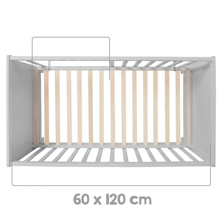 Lit bébé 2en1 cododo et lit indépendant universel Blanc+Gris taupe 9 - vertbaudet enfant 