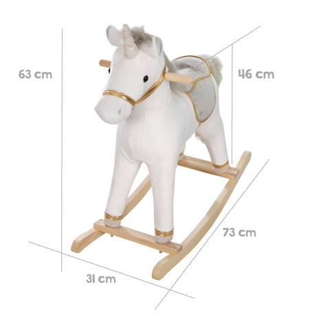 Licorne à bascule avec selle et bride Blanc / argenté 4 - vertbaudet enfant 