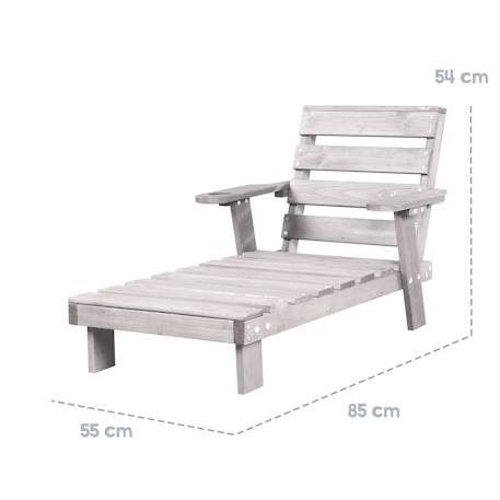 Chaise longue en bois massif fsc® avec 2 coussins Gris 5 - vertbaudet enfant 