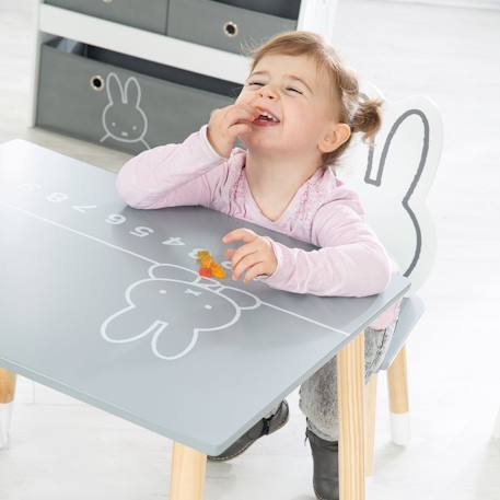 Set table et 2 chaises enfant avec pieds en bois massif Gris - naturel / lapin miffy 2 - vertbaudet enfant 
