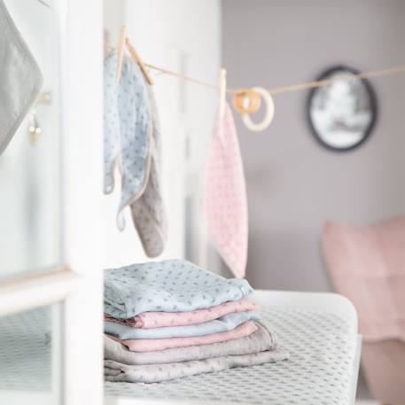 Lot 2 serviettes d'allaitement en coton bio lil planet Bleu clair+Gris argenté+Rose pastel+Vert givré 4 - vertbaudet enfant 