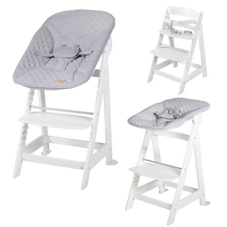 Chaise haute évolutive born up avec transat déperlant et inclinable roba style Blanc - gris argenté+Blanc - vert givré+Naturel - gris argenté+Naturel - vert givré 1 - vertbaudet enfant 