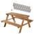 Table pique-nique en bois massif 4 places + 2 coussins Gris / motif étoiles+Teck / motif étoiles 7 - vertbaudet enfant 