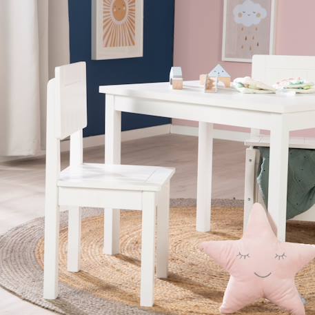 Chaise en bois massif style rustique pour enfants de 2 à 10 ans Blanc 2 - vertbaudet enfant 