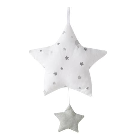Étoile musicale avec mécanisme musical amovible Blanc - gris / motif étoiles 1 - vertbaudet enfant 