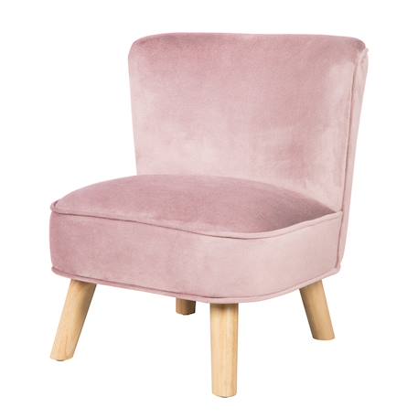 Mini fauteuil en velours et pieds en bois massif lil sofa Bleu clair+Gris argenté+Rose pastel 13 - vertbaudet enfant 