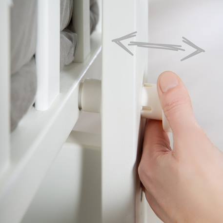 Berceau en bois sur roulettes avec matelas Blanc 4 - vertbaudet enfant 