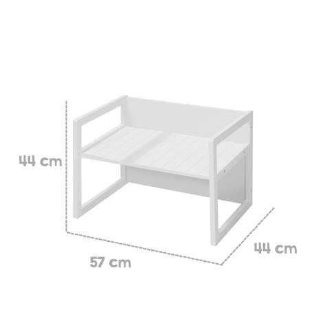 Table convertible en banc évolutif à 2 hauteurs d'assise Blanc+Gris 3 - vertbaudet enfant 