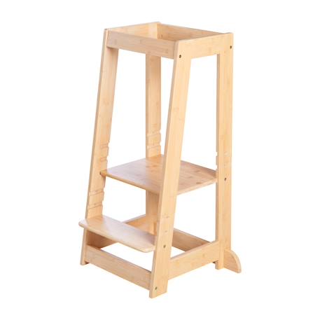 Tour d'apprentissage évolutive en bambou fsc® Anthracite+Blanc+Blanc - naturel+Naturel 18 - vertbaudet enfant 