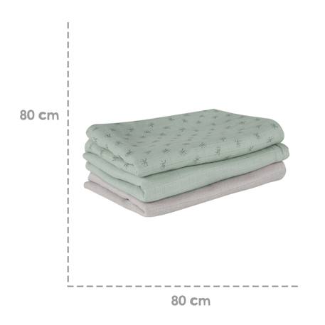 Lot de 3 langes en coton bio lil planet Bleu clair et gris argenté+Gris argenté+Rose pastel et gris argenté+Vert givré et gris argenté 22 - vertbaudet enfant 