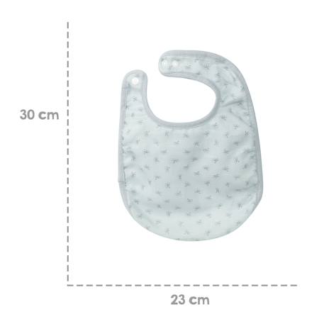 Lot de 3 bavoirs ajustables en coton bio lil planet Bleu clair et gris argenté+Rose pastel et gris argenté+Vert givré et gris argenté 5 - vertbaudet enfant 