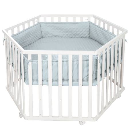 Tapis de parc bébé hexagonal roba style - rembourrage latéral sécurisé Bleu clair / ciel+Gris argenté+Rose / mauve+Vert givré 2 - vertbaudet enfant 