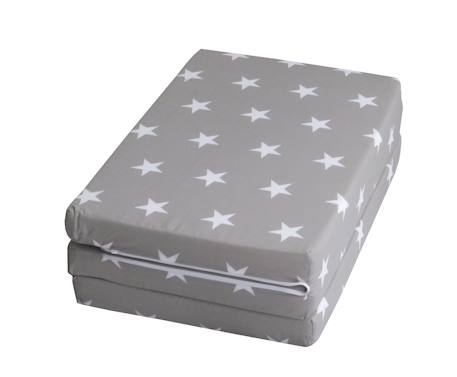 Matelas de voyage pliant et déhoussable + sac de transport Gris / étoiles blanches 1 - vertbaudet enfant 